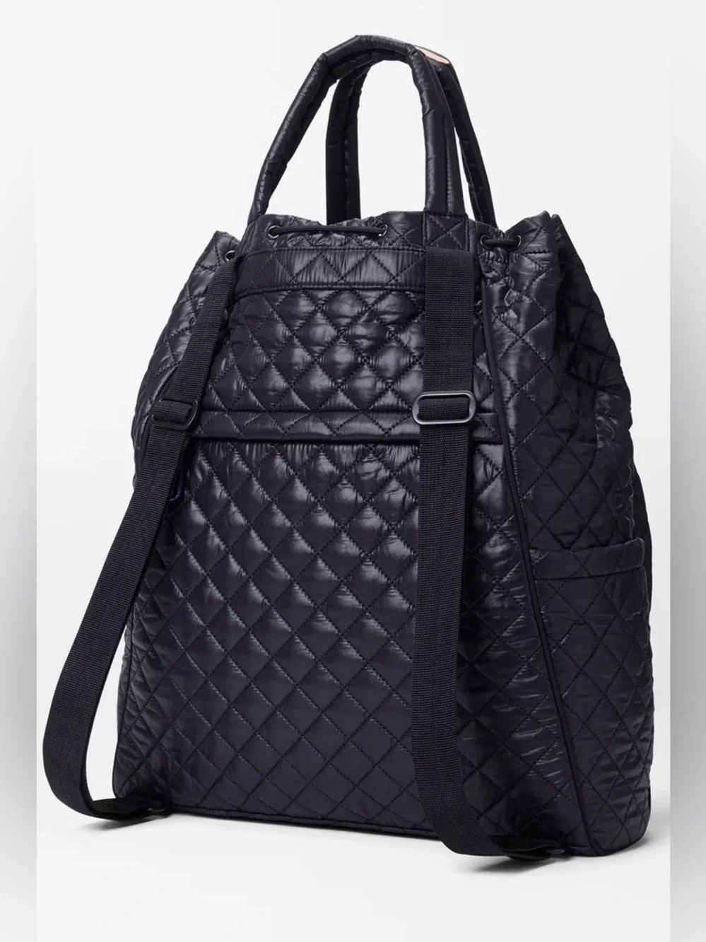 MZ Wallace DOUBLES Black Quilted Backpack Bag $295 NEW